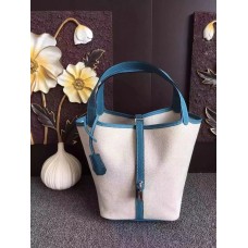 Hermes Picotin Lock Canvas Blau
