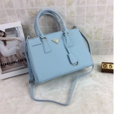 Prada Galleria Tasche 1801 Saffiano Leder 30cm Hellblau