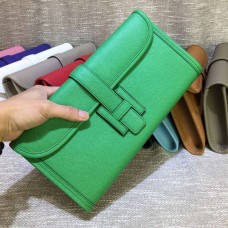 Hermes Epsom Leder Jige Clutch 29cm Grün