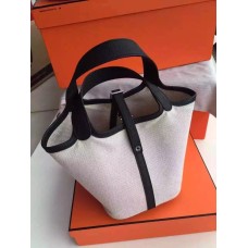 Hermes Picotin Lock Canvas Schwarz