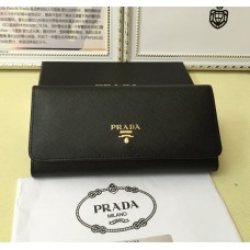 Prada 1M1132 Geldbörse Saffiano Leder Schwarz