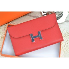 Hermes H Geldbörse Rot Silber