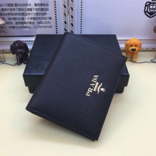 Prada 1M0204 Bifold Kleine Geldbörse Saffiano Leder Schwarz