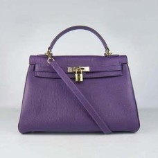 Hermes Kelly 32cm Togo Lederhandtasche 6108 lila gold