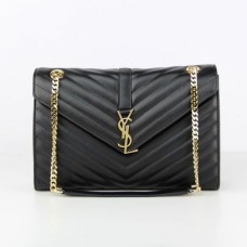 YSL Saint Laurent Classic Große Monogrammtasche Schwarz 31cm