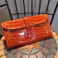 Hermes Jige Clutch 29cm Kroko Orange