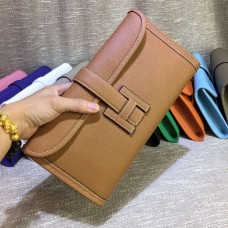 Hermes Epsom Leder Jige Clutch 29cm Braun