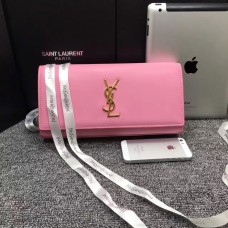 YSL Saint Laurent Clutch 27cm Glattleder Rosa