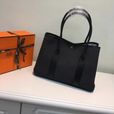Hermes Garden Party 36cm Canvas Handtasche Schwarz