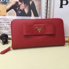 Prada Geldbörse mit umlaufendem Reißverschluss L0506 Rot