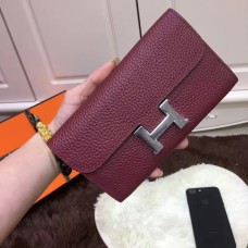 Hermes Constance Geldbörse Togo Leder Burgund