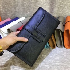 Hermes Epsom Leder Jige Clutch 29cm Schwarz