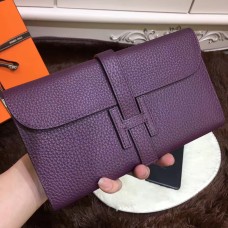 Hermes Jige Geldbörse Togo Leder Lila