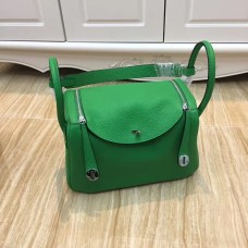 Hermes Lindy 30cm Handtasche Grün Silber