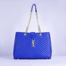 YSL Saint Laurent Monogramm-Einkaufstasche Blau