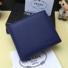 Prada Herren Leder Geldbörse 0335 Blau