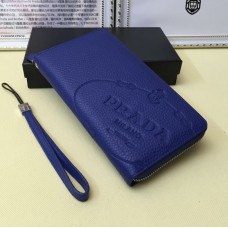 Prada Herren Leder Geldbörse 1191 Blau