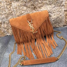 YSL Wildleder Quaste 22cm Tasche Kamel