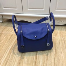 Hermes Lindy 30cm Handtasche Electric Blue Silver