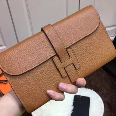 Hermes Jige Geldbörse Togo Leder Braun