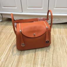 Hermes Lindy 30cm Handtasche Orange Silber