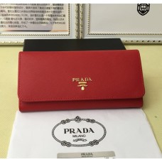 Prada 1M1132 Geldbörse Saffiano Leder Rot
