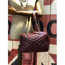 YSL Kettenhandtasche 27cm Burgund