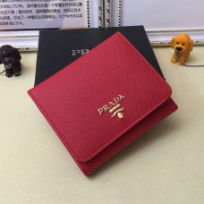 Prada 1M0176 Geldbörsen Saffiano Leder in Rot