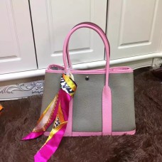 Hermes Garden Party 36cm Lederhandtasche Grau Rosa
