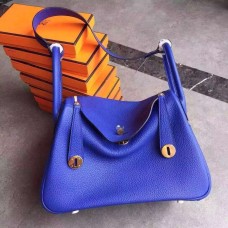 Hermes Lindy 30cm Handtasche Electric Blue Gold