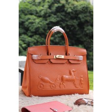 Hermes Birkin Pferd Togo Leder Orange 35cm