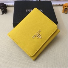 Prada 1M0176 Geldbörsen Saffiano Leder in Gelb
