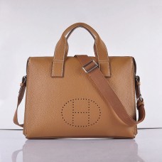 Hermes Kalbsleder 8078 Handtasche Light Coffee Silver