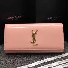 YSL Clutch aus Lackleder 27cm Rosa