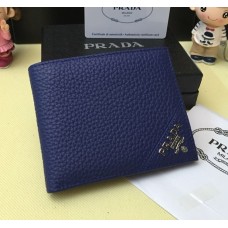 Prada Herren Leder Geldbörse 0336 Blau