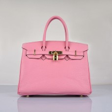 Hermes Birkin 30cm Togo Leder Handtaschen Cherry Pink Golden