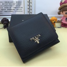 Prada Trifold Leder Geldbörse 1M0176 Schwarz