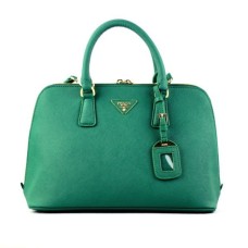 Prada 0812 dunkelgrüne Einkaufstasche mit Kreuzmuster