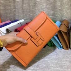 Hermes Epsom Leder Jige Clutch 29cm Orange