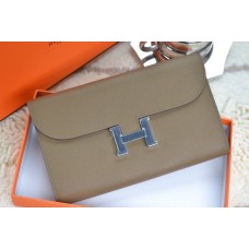 Hermes H Brieftasche Grau Silber