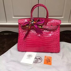 Hermes Birkin 35cm Handtasche Krokodilleder Roségold