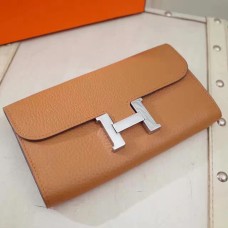Hermes Constance Geldbörse Togo Leder Kamel