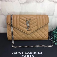 YSL Chain Crossbody Purse 22,5 cm apricot