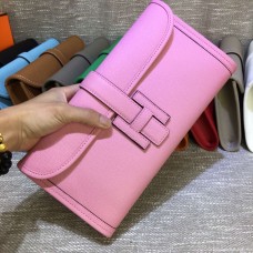 Hermes Epsom Leder Jige Clutch 29cm Rosa