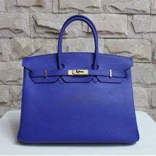 Hermes Birkin 35cm Togo Lederhandtasche electric blue gold
