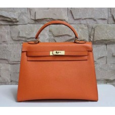 Hermes Kelly 32cm Epsom Lederhandtasche Orange Gold