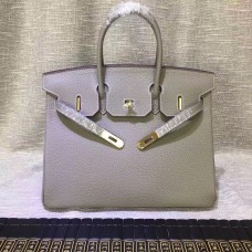 Hermes Birkin 30cm Togo Leder Handtaschen elefantengrau gold