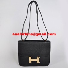 Hermes Constance Tasche 23cm Togo Leder Schwarz Gold