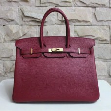 Hermes Birkin 35cm Togo Lederhandtasche bordeaux gold