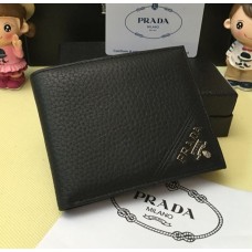 Prada Herren Leder Geldbörse 0336 Schwarz